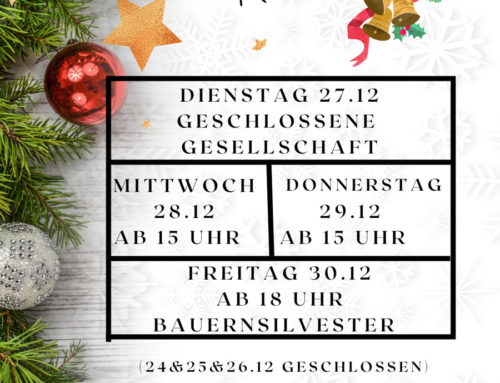 Weihnachtsöffnungszeiten 2022
